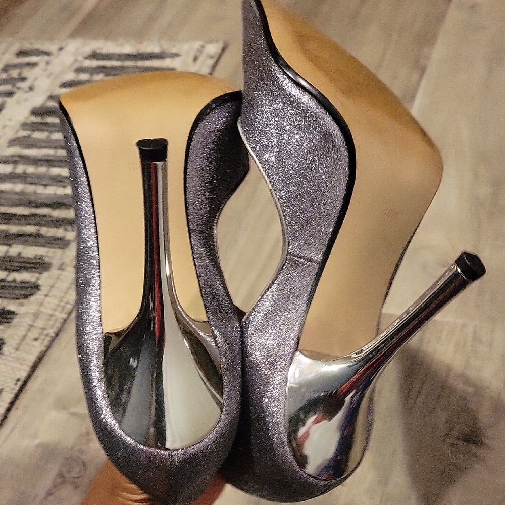 Guess Women's Sparkling Silver Heels - Picture 5 of 5